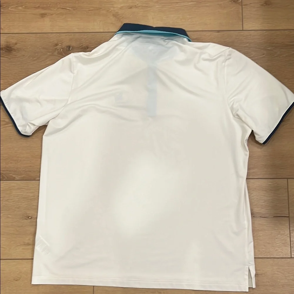 Adidas, Golf, Kapalua, Maui, White Polo Shirt with Blue Accents